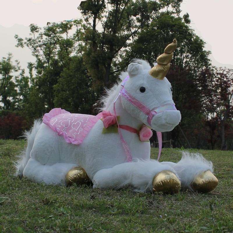 85cm Jumbo White Plush Unicorn